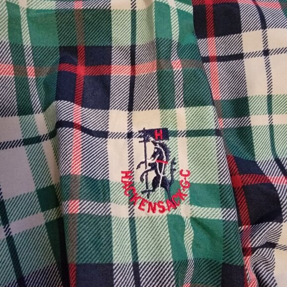 Vintage Men's Nylon Windbreaker by Izod, Plaid, Pullover V Neck, Lined, NOS, L - Picture 10 of 16